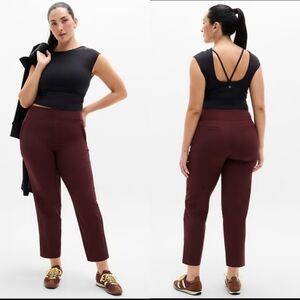 NWT Athleta Women's Size 12 Petite Endless High Rise Pant Burgundy Work Travel